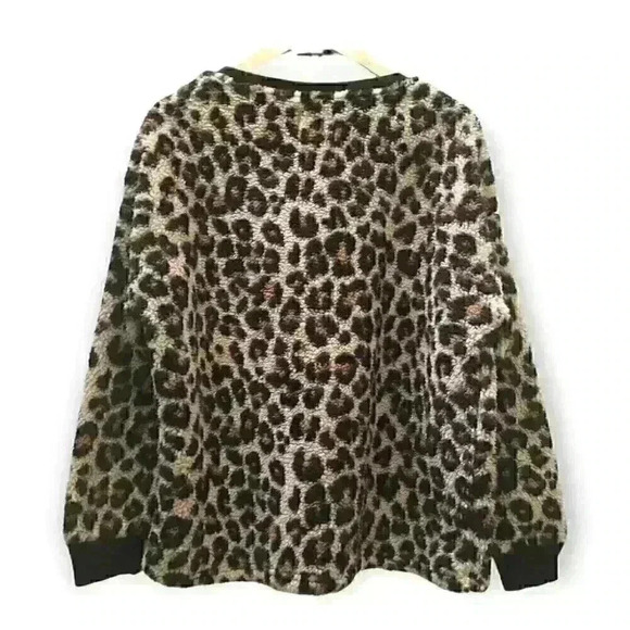 PJ Couture Animal Print Lounge  Pajama Top Soft Fleece Size XL - Picture 3 of 9
